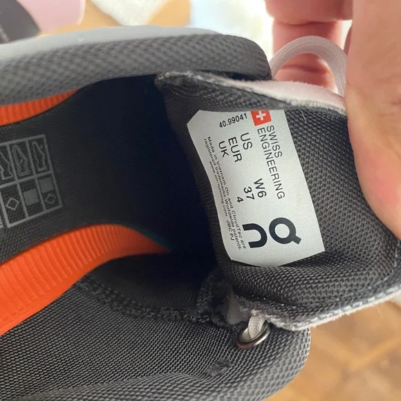 On Running Women's Athletic Shoes - Gray and Orange - Picture 3 of 8